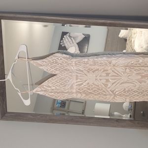 Destined for Romance Beige and White Sequin Maxi Dress